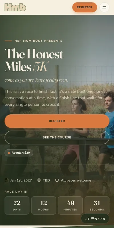 The The Honest Miles homepage on a phone